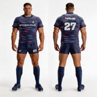 Camiseta de Rugby con Logotipo Personalizado, Uniforme de Equipo, Camiseta Sublimada, Ropa Deportiva, Kit de Entrenamiento y Partido, OEM, Ropa de Entrenamiento y Partido Personalizada