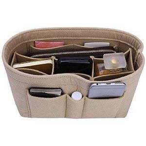 Organizer per Borse in Feltro in 13 Colori, Beige Medio, 6 Misure, Inserto Organizzatore per Trucchi - Product Image 1