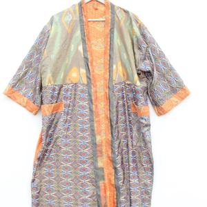 Kimono de seda para mujer, Kimono Vintage, Kimono largo para mujer, Kimono de seda polivinílica - Product Image 1