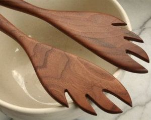 Mezclador de Ensaladas de Madera Hecho a Mano, Palas de Madera para Mezclar Ensaladas en un Bol - Product Image 3