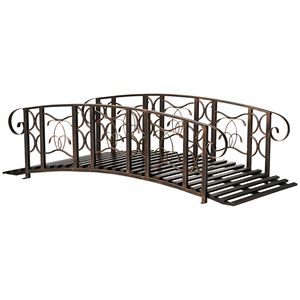 Ponte da Giardino in Metallo a 6 Archi con Ringhiere di Sicurezza e Motivi a Vite, Capacità 660 Libbre Ornamento con capacità di carico elevata e facile montaggio - Product Image 1