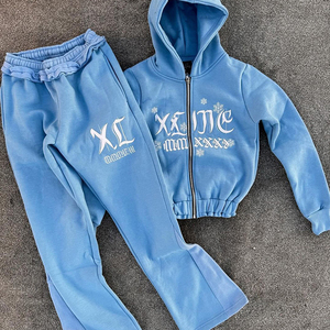Custom Premium Cotton Sweatsuit Set <b>Men</b>’s Heavyweight Fleece Hoodie & Jogger Set - Product Image 1