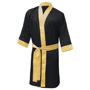 2026 Luxury High Quality Nylon Boxing Robe with Hood Custom Embroidery and Belted Design Eco-Friendly for Professional <b>Boxers</b> - Product Image 4