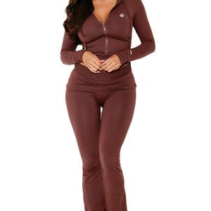 Women <b>Cropped</b> <b>Zip</b> <b>Up</b> <b>Hoodies</b> Custom Logo Slim Fit <b>Hoodies</b> Private Label Streetwear Wholesale Manufacturer USA Market - Product Image 5