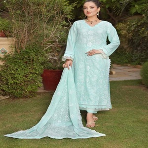 Dr. Haris Vol ZEENAT Long Maxi Frock Heavy bordado Karandi Traje Punjabi de tres piezas para Eid Indian & Pakistani Salwar Kameez - Product Image 6