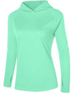 Women's <b>Mint</b> Fishing Wear Multi Color Unisex Green Long Sleeve Hoodie Pullover Solid Color Quick Dry UPF 50 Outdoor Active Wear - Product Image 1