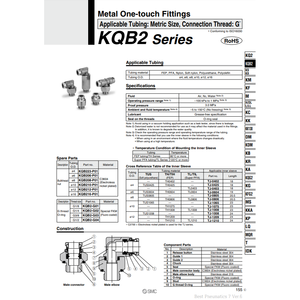 นิวเมติก SMC นิวเมติกฟิตติ้งโลหะแบบสัมผัสเดียว KQB2F12-G03ชิ้นส่วนนิวเมติก - Product Image 1