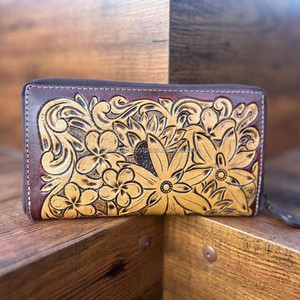 กระเป๋าสตางค์แบบตะวันตกทำด้วยมือทำมือใหม่สำหรับผู้หญิงที่ใส่บัตรเครดิตหนังแท้คุณภาพสูงและกระเป๋าสตางค์โทรศัพท์ - Product Image 2