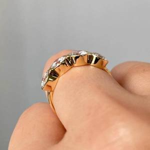 Anillo de Compromiso de Diamantes Cultivados en Laboratorio de 0.33CT Cada Uno, Corte Cuatro Piedras, Oro Sólido de 14K con Rodio, Anillo de Promesa para Mujer, Ideal para Boda o Fiesta - Product Image 4