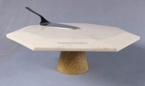 Support à gâteau hexagonal en marbre et bois, écologique, pour les mariages, vente en gros, présentoir à cupcakes - Product Image 4