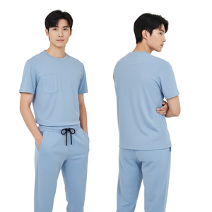 Conjunto Médico Moderno Unisex con Parte Superior de Manga Corta y Pantalones Jogger de Spandex/Algodón, Uniforme Sanitario para Enfermeras y Doctores - Product Image 1