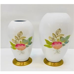 Juego de Jarrones Metálicos Hechos a Mano para Decoración del Hogar, Acabado Rústico en Crema Pátina, Jarrón de Mesa para Flores, Diseño Interior para Sala de Estar - Product Image 3