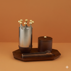 Juego de quemador de incienso Bakhoor con corona metálica y bandeja de madera, soporte para fragancia Oud, decoración árabe para el hogar, Ramadán, bodas - Product Image 3