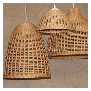 โคมไฟห้อยเพดานทรงกลมหวายสานด้วยมือ ดีไซน์ใหม่ทันสมัย ขายดี - Product Image 1