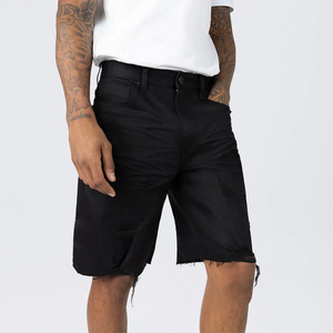Manufacturer Wholesale Summer Breathable Casual Baggy Jean Shorts Custom Logo Label Premium Solid Color Denim for <b>Men</b> - Product Image 3