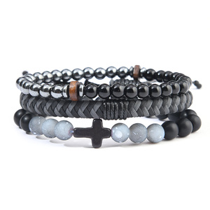 Vintage PU <b>Leather</b> Cross Bangle Unisex Gift A800892 - Product Image 5