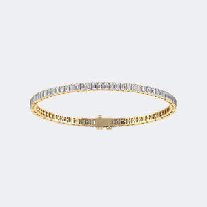 Pulsera de tenis con diamantes y esmeraldas de 8.00 quilates con engaste en barra - Product Image 1