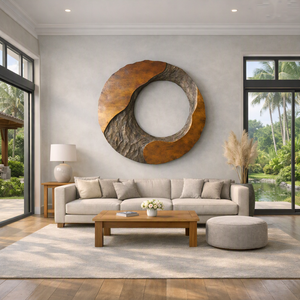 Escultura de madera orgánica única para colgar en la pared, arte de pared de madera hecho a mano para decoración de pared de muebles de sala de estar - Product Image 2