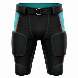 <b>Men's</b> Teal Black Football Uniform Set Number 3 Athletic Jersey Pants Helmet Gloves <b>Socks</b> Cleats Team Sports Apparel Training - Product Image 5