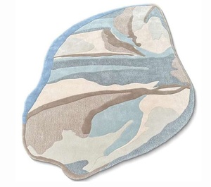 Tapis de maison en laine mélangée européenne, tufté à la main, lavable, adapté aux animaux domestiques, à poils moyens, motif floral moderne, sans cadre - Product Image 5