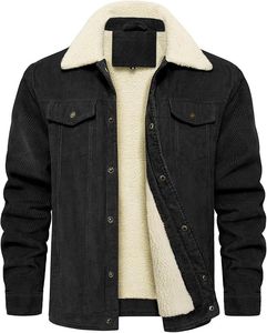 Men's Sherpa Lined <b>Corduroy</b> Bomber <b>Jacket</b> – Warm Winter Casual Outerwear - Product Image 4