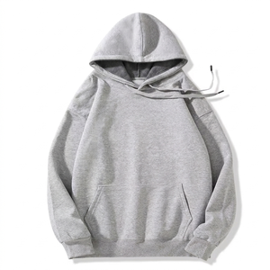 Sudadera con Capucha Negra para Hombre, Corte Holgado, 100% Algodón Tejido, Color Sólido, Diseño con Bolsillo, Ropa Casual de Otoño - Product Image 6