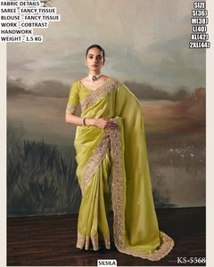 ผ้าปักลายแฮนด์เมด Sunset Glow สำหรับงานปาร์ตี้ฤดูร้อน ดิวาลี หรืองานเลี้ยงฤดูหนาว ซึมซับความชื้น ไม่ยับง่าย สำหรับผู้หญิง - Product Image 5