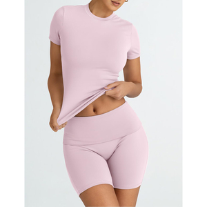Ensemble de sport 2 pièces pour femme : soutien-gorge de sport et short taille haute, séchage rapide, respirant, tenue d'entraînement, fitness, yoga, vêtements de sport - Product Image 4