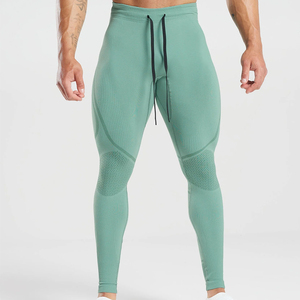 <b>Men's</b> Custom Logo Print <b>Compression</b> MMA Leggings Elastic Waist Breathable Quick Dry Full Length Sports Yoga Running <b>Tights</b> - Product Image 1