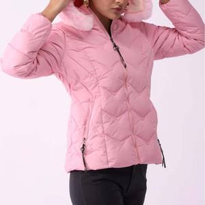 Nouvelle conception, prix abordable, vestes matelassées pour femmes, logo personnalisé, capuche en fourrure, fermeture éclair intégrale, imperméable, coupe-vent, automne - Product Image 5