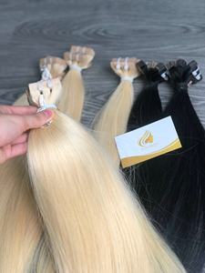 Single Donor Vietnam Straight 100% Extensiones de cabello de trama única alineadas con cutícula Color claro Cinta invisible en paquete blanqueado - Product Image 6