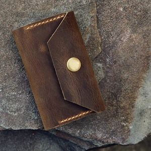 Handmade leather daily carry <b>wallet</b> with integrated key storage and premium finish genuine leather key <b>wallet</b> <b>smart</b> key <b>wallets</b> - Product Image 5
