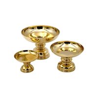 Bandeja de Pedestal de latón auténtico de 4 "elegante estilo tailandés tradicional para la decoración del restaurante del hogar. Regalo de recuerdo disponible en varios tamaños