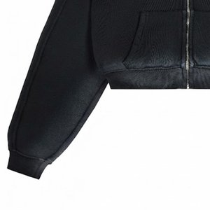 New Arrivals Custom Logo Women's Hooded Sweatshirt Solid Color Full Sleeve Knitted Breathable Short Length Autumn/Wear - Product Image 6