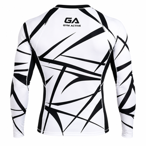 Camiseta Deportiva de Compresión para Hombre, Manga Larga, Secado Rápido, Diseño Sólido/Estampado, Ropa Deportiva Personalizada para Entrenamiento Físico - Product Image 4