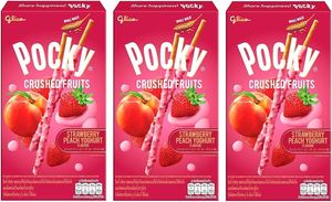 Glico Pocky - Barritas de Galleta Crujientes con Sabor a Fresa, Melocotón y Yogur, en Bolsa - Product Image 3