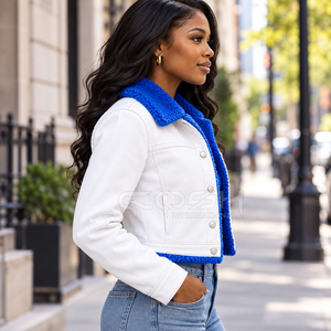 Cosh International Sisterhood Sorority <b>Sherpa</b> Denim <b>Jacket</b> <b>for</b> <b>Women</b> Winter Fleece Denim <b>Jacket</b> Clothing - Product Image 3