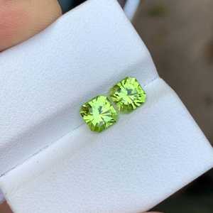 Par de Gemas Sueltas de Peridoto Natural, Corte de Precisión, Color Verde, Piedra de Joyería Premium - Product Image 4