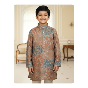Kurta pour garçons, vêtements traditionnels indiens, tenue ethnique pour fêtes, tissu en rayonne, toutes saisons, qualité d'exportation pour les acheteurs en gros - Product Image 3