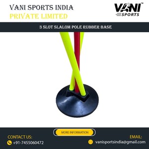 Support robuste à 3 fentes avec base en caoutchouc pour poteaux de slalom, entraînement d'agilité, football, soccer, rugby et autres sports - Product Image 5