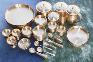 Juego de Vajilla Clásico de 84 Piezas de Bronce (Kansa), Ecológico, Ligero y Duradero - Product Image 6