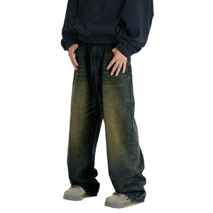 Premium Baggy Wide Leg Men's Denim Jeans Distressed Streetwear Custom Design <b>Support</b> Denim <b>Pants</b> Loose Fit Trouser - Product Image 2