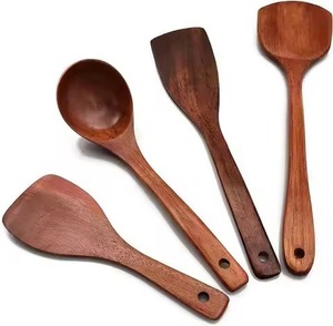 Cuillère de service élégante en bois naturel, ustensile de cuisine, outil de mélange et de service, sans danger pour les aliments, durable, outil de cuisine - Product Image 5