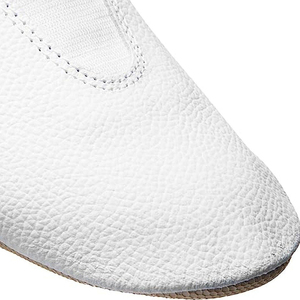 Zapatillas de Ballet Suaves de Marca Personalizada, Unisex, Parte Superior de Cuero Genuino, Suela de Goma, Planas, para Práctica de Danza, Blancas - Product Image 4