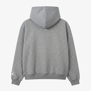 เสื้อฮู้ดซิปสีเทา 350 GSM รุ่นใหม่ปี 2026 ทรงโอเวอร์ไซส์ ผ้าฝ้ายเฟรนช์เทอร์รี่ 100% สวมใส่สบายได้ทั้งชายและหญิง เหมาะสำหรับฤดูหนาว ดีไซน์โลโก้ด้านหน้า - Product Image 2