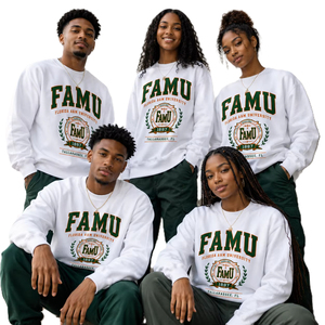 Sudadera Blanca con Cuello Redondo de la Universidad FAMU Florida A&M, Corte Regular para Hombre, Sudadera de Algodón Estampada, Ropa Casual de Otoño - Product Image 4