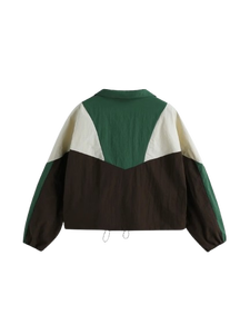High Quality Custom Logo <b>Women</b> Crinkle Fabric Breathable Cropped Polyester Zip Up Anorak <b>Windbreaker</b> <b>Jackets</b> - Product Image 2