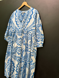 High on Demand Summer Casual Cotton Printed Midi Dress con Tassel A-Line Silhouette Soft Fabric para mujer - Product Image 3