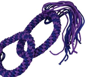 Cinta para la Cabeza/Ambientador de Brazo de Artes Marciales Muay Thai Mongkol de Cordón Metálico Recubierto Ecológico Azul Púrpura Trenzado - Product Image 4