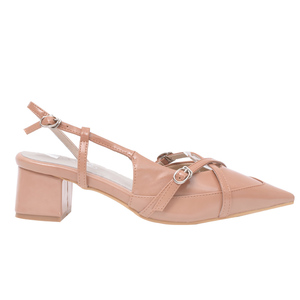 Escarpins slingback Ann'S en cuir verni à bout pointu avec bride en X et boucle, talon moyen, rose uni, toutes saisons - Product Image 2